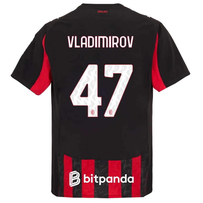 גברים Valeri Vladimirov #47 אדום שחור ג'רזי ביתית 2025/26 חולצה קצרה