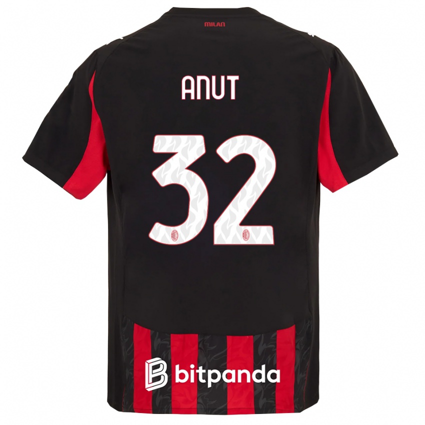 גברים ניקולו אנוט #32 אדום שחור ג'רזי ביתית 2025/26 חולצה קצרה