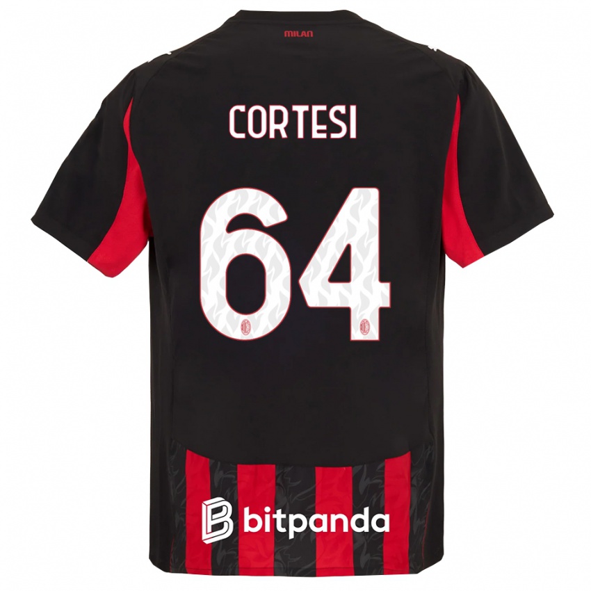 גברים סלינה קורטסי #64 אדום שחור ג'רזי ביתית 2025/26 חולצה קצרה