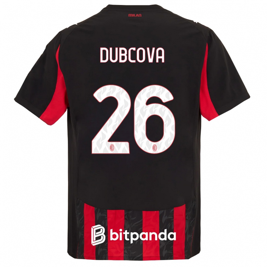 גברים מיכאלה דובקובה #26 אדום שחור ג'רזי ביתית 2025/26 חולצה קצרה