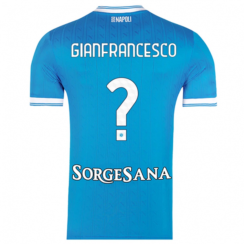 גברים סרחיו ג'יאנפרנצ'סקו #0 תכלת לבן ג'רזי ביתית 2025/26 חולצה קצרה