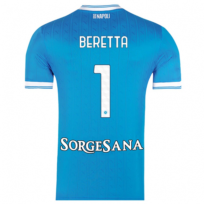גברים ביאטריצ'ה ברטה #1 תכלת לבן ג'רזי ביתית 2025/26 חולצה קצרה