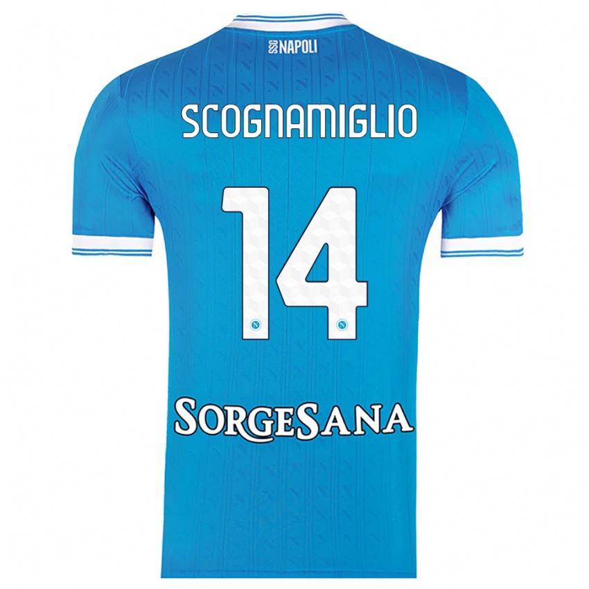 גברים פאביו סקוגנמיגליו #14 תכלת לבן ג'רזי ביתית 2025/26 חולצה קצרה
