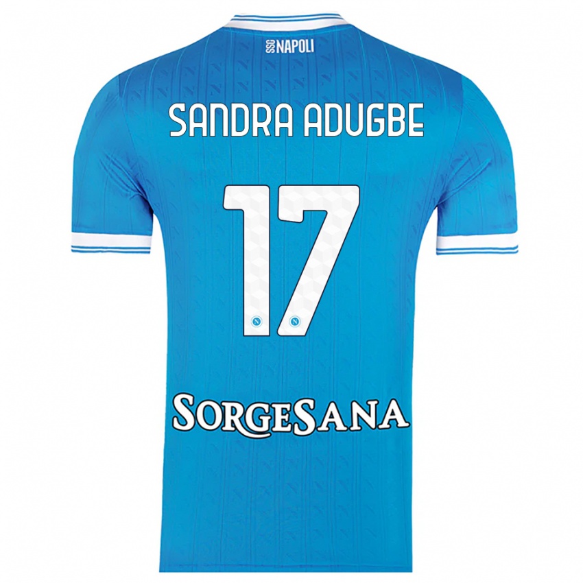 גברים Olamide Sandra Adugbe #17 תכלת לבן ג'רזי ביתית 2025/26 חולצה קצרה