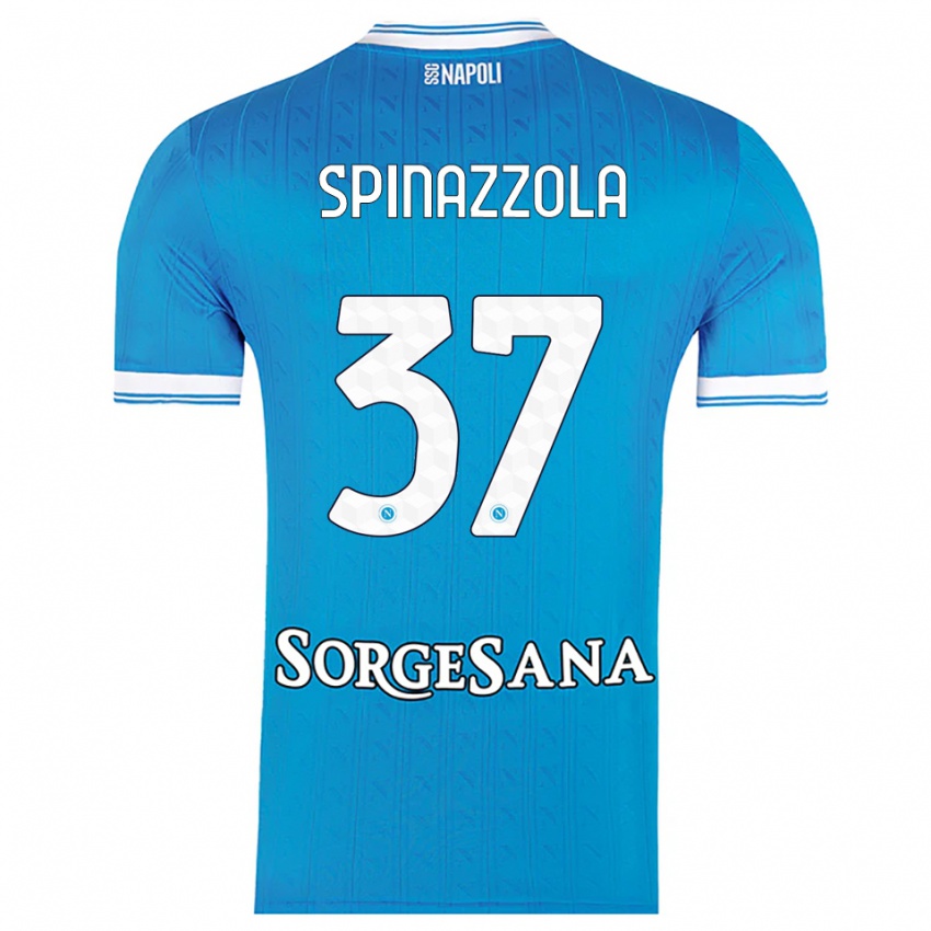 גברים לאונרדו ספינזולה #37 תכלת לבן ג'רזי ביתית 2025/26 חולצה קצרה