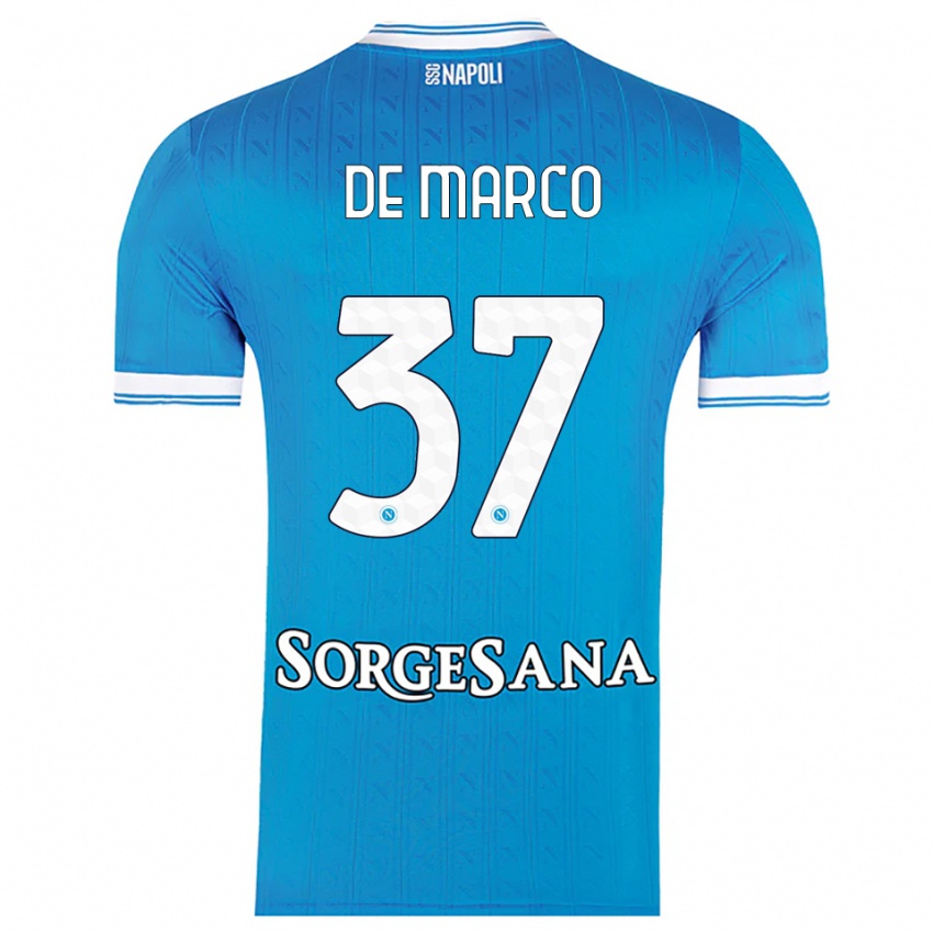 גברים פרנצ'סקו דה מרקו #37 תכלת לבן ג'רזי ביתית 2025/26 חולצה קצרה
