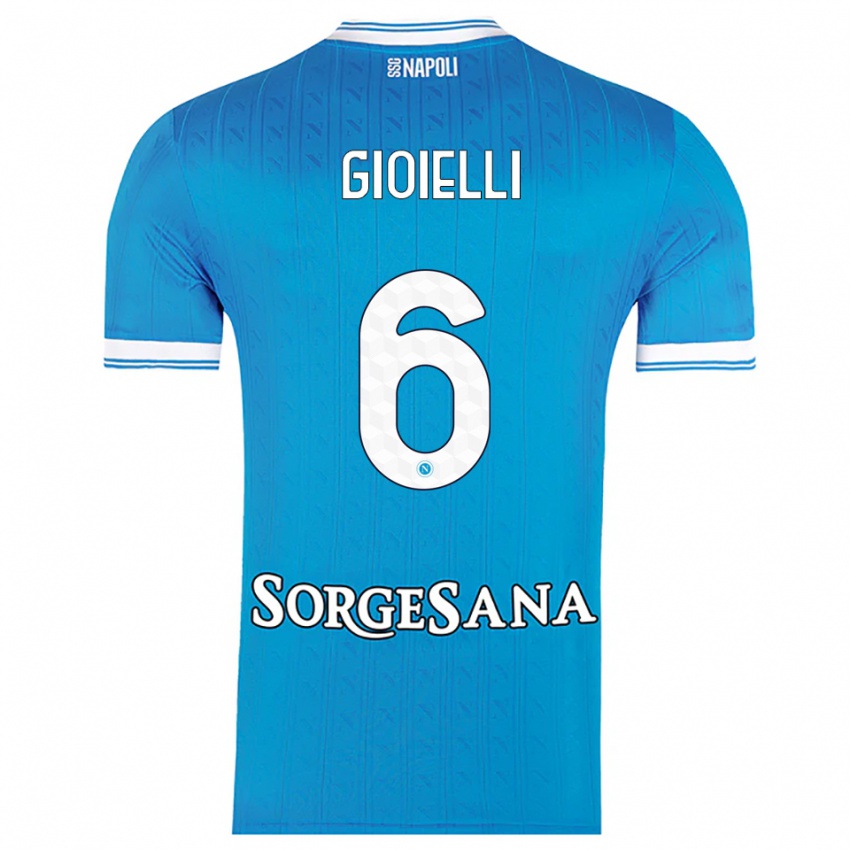 גברים פרנצ'סקו פיו ג'ואילי #6 תכלת לבן ג'רזי ביתית 2025/26 חולצה קצרה