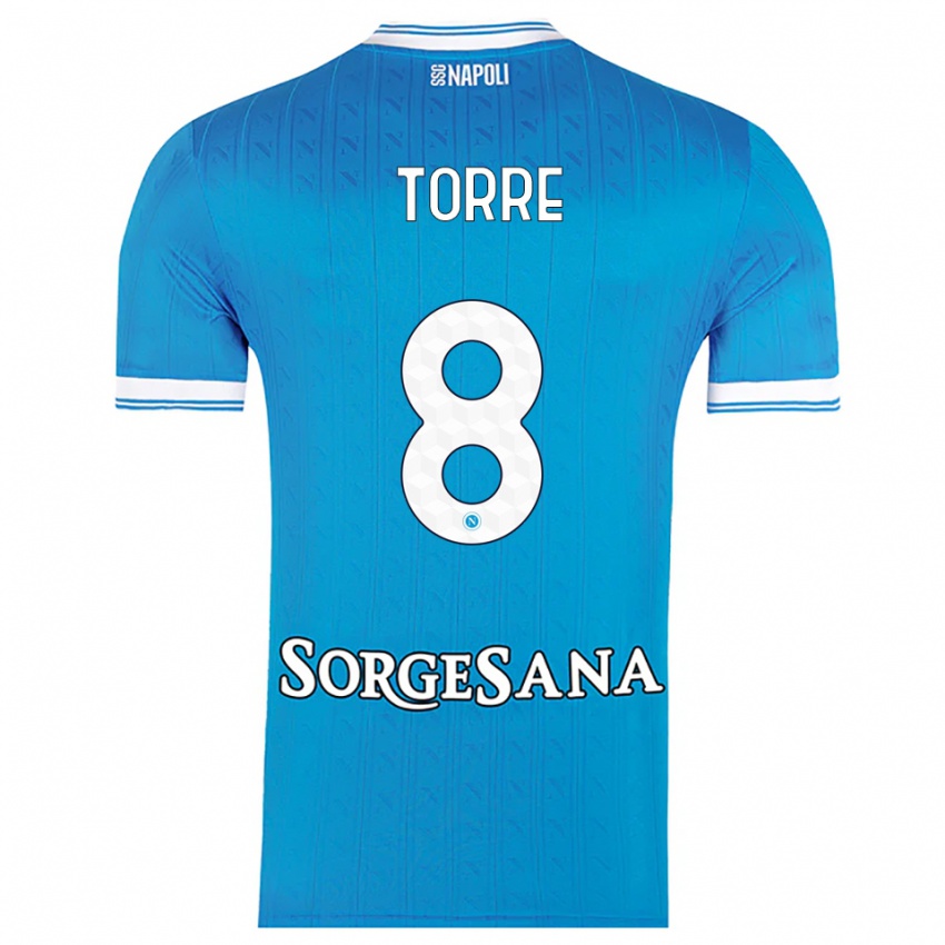 גברים Christian Torre #8 תכלת לבן ג'רזי ביתית 2025/26 חולצה קצרה