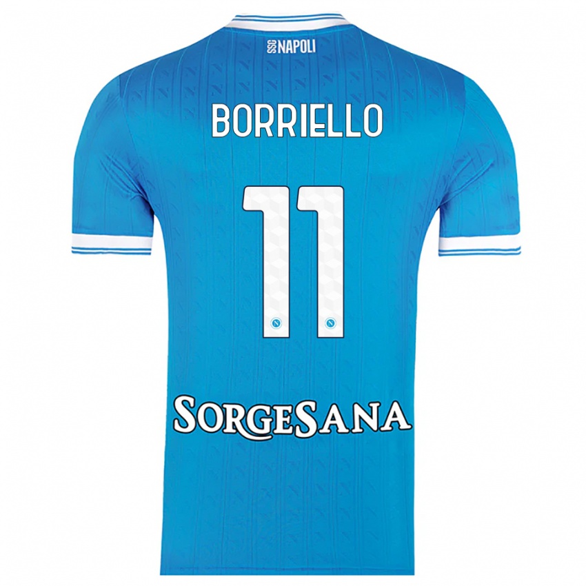 גברים Salvatore Borriello #11 תכלת לבן ג'רזי ביתית 2025/26 חולצה קצרה