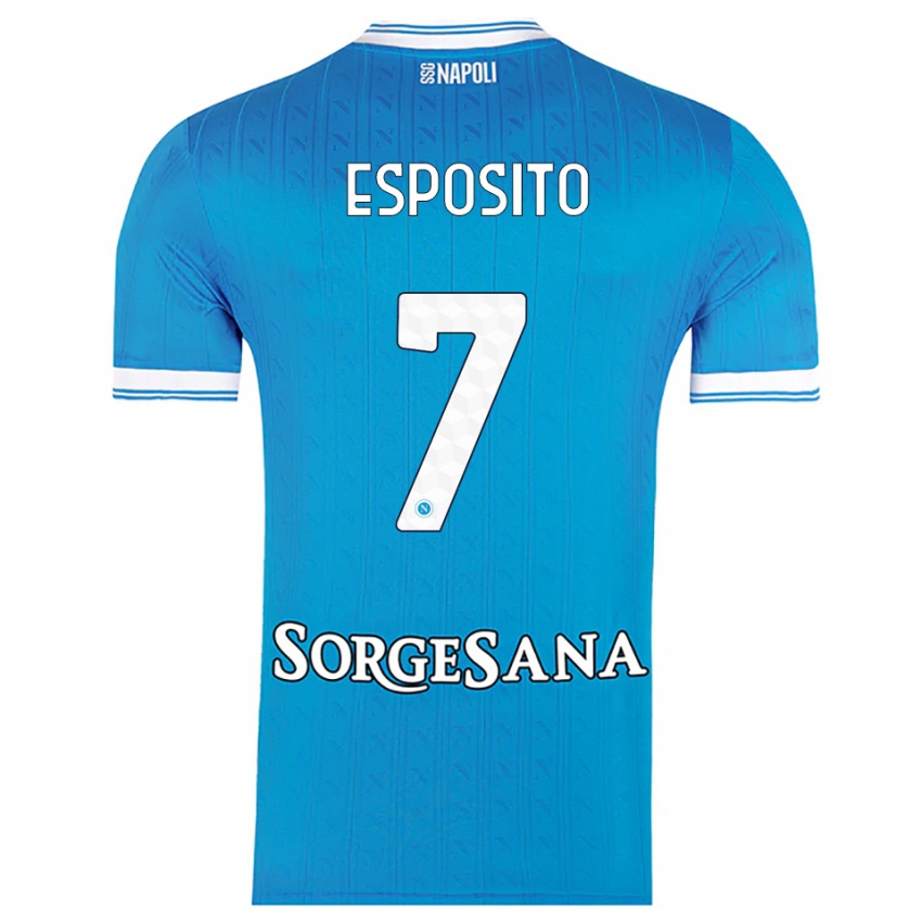 גברים Luigi Esposito #7 תכלת לבן ג'רזי ביתית 2025/26 חולצה קצרה