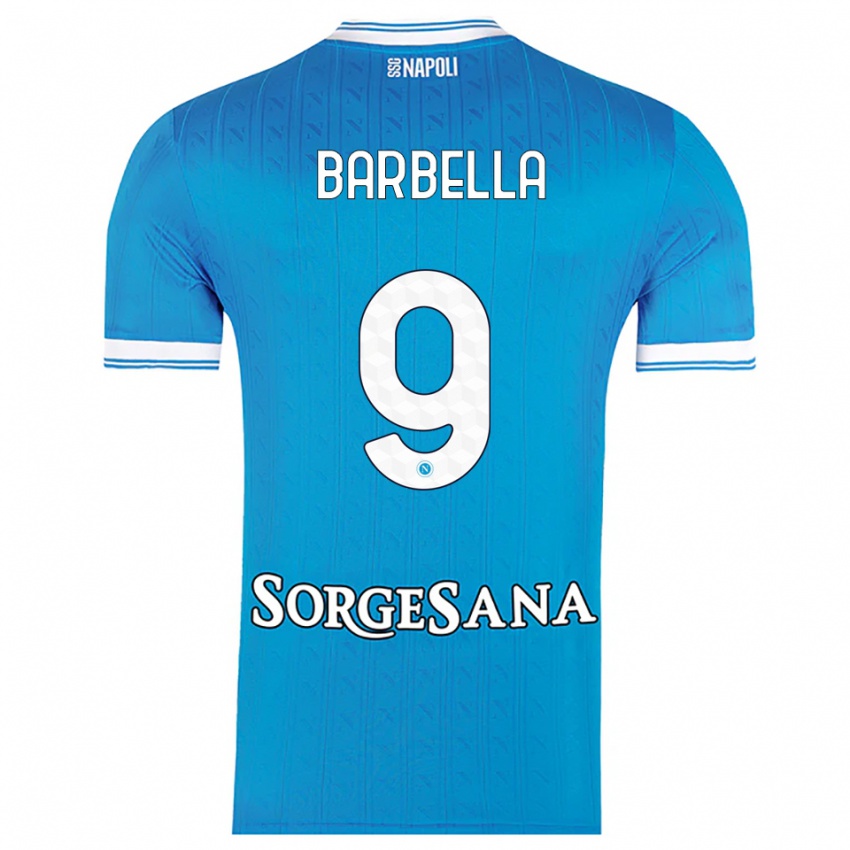 גברים Michele Barbella #9 תכלת לבן ג'רזי ביתית 2025/26 חולצה קצרה