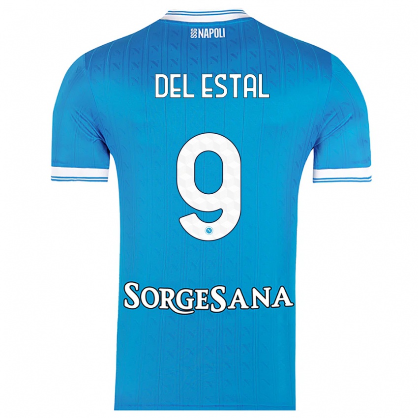 גברים Eli Del Estal #9 תכלת לבן ג'רזי ביתית 2025/26 חולצה קצרה
