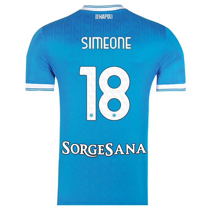 גברים ג'ובאני סימאונה #18 תכלת לבן ג'רזי ביתית 2025/26 חולצה קצרה