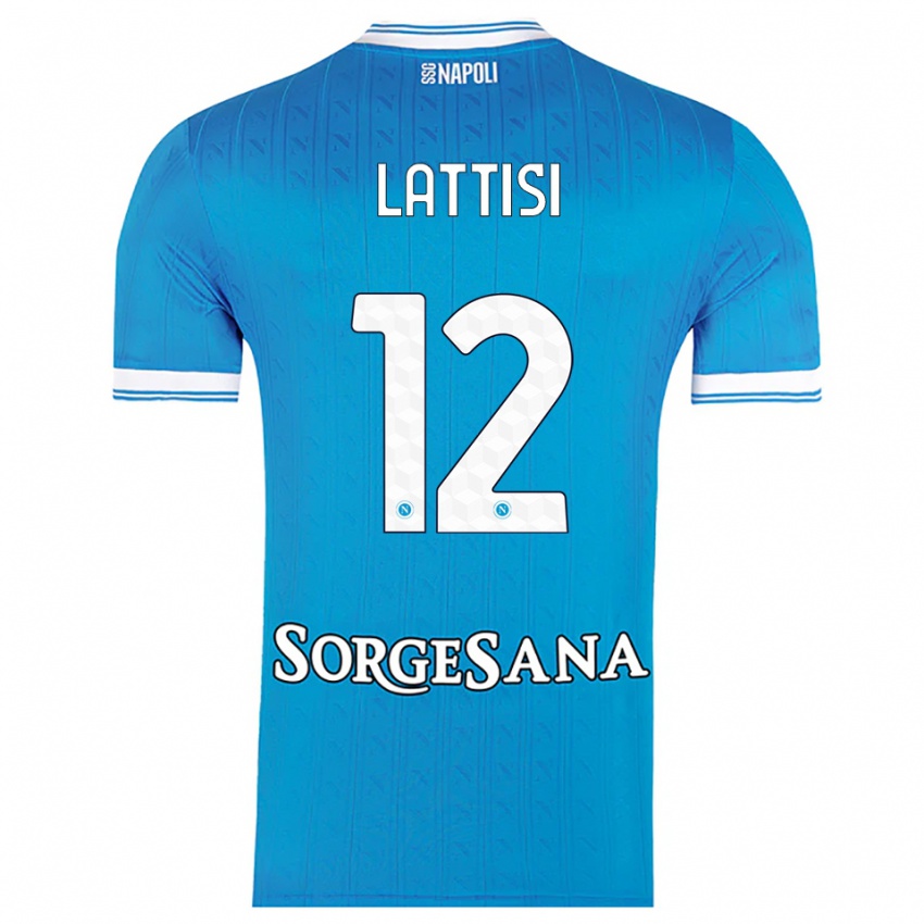 גברים Francesco Lattisi #12 תכלת לבן ג'רזי ביתית 2025/26 חולצה קצרה