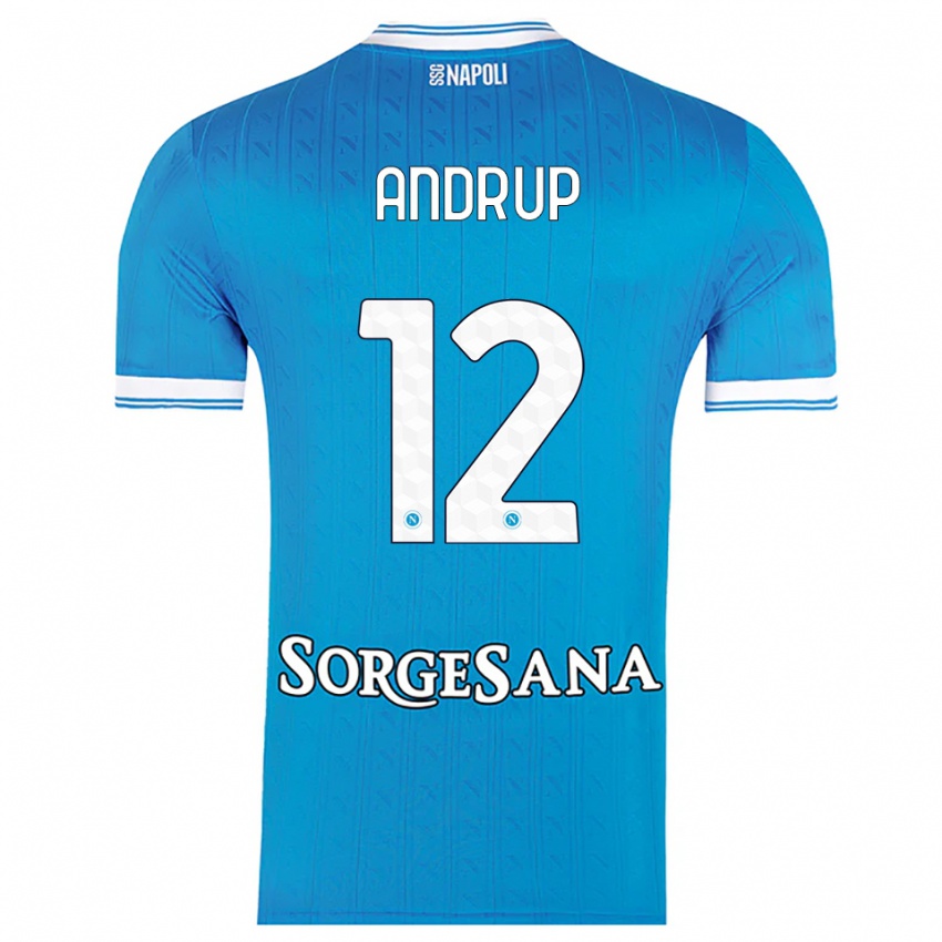 גברים Klara Lena Elisabeth Andrup #12 תכלת לבן ג'רזי ביתית 2025/26 חולצה קצרה