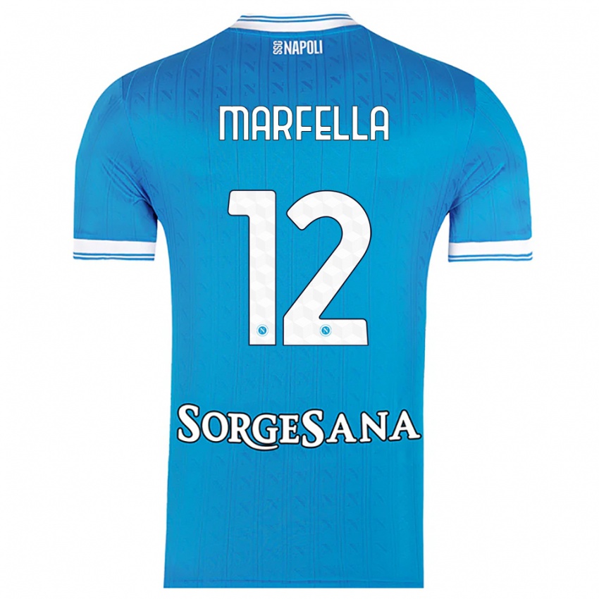 גברים דויד מרפלה #12 תכלת לבן ג'רזי ביתית 2025/26 חולצה קצרה