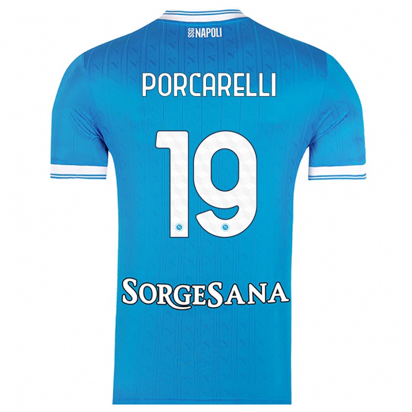 גברים מדלנה פורקרלי #19 תכלת לבן ג'רזי ביתית 2025/26 חולצה קצרה