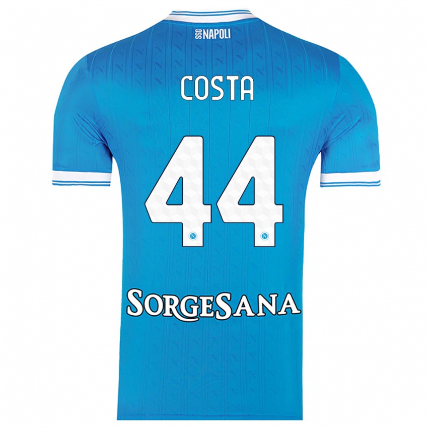 גברים פיליפו קוסטה #44 תכלת לבן ג'רזי ביתית 2025/26 חולצה קצרה