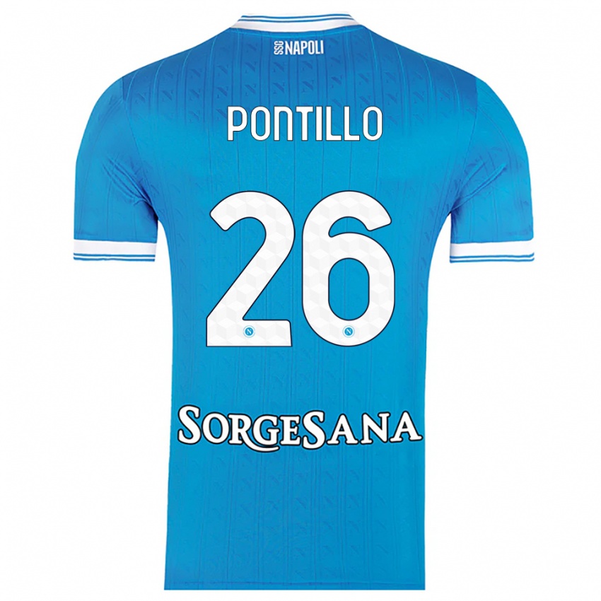 גברים פסקואל פונטיו #26 תכלת לבן ג'רזי ביתית 2025/26 חולצה קצרה