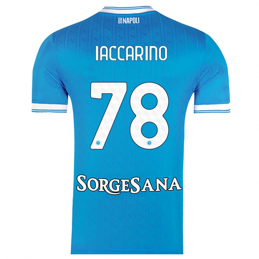 גברים ג'נארו יאקרינו #78 תכלת לבן ג'רזי ביתית 2025/26 חולצה קצרה