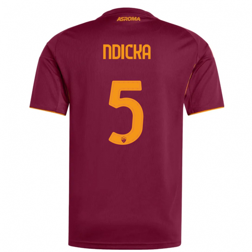 גברים Evan Ndicka #5 בורגונדי כתום ג'רזי ביתית 2025/26 חולצה קצרה