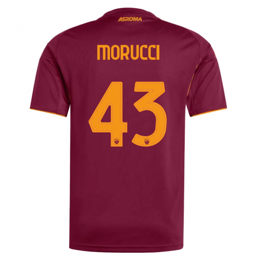 גברים Edoardo Morucci #43 בורגונדי כתום ג'רזי ביתית 2025/26 חולצה קצרה