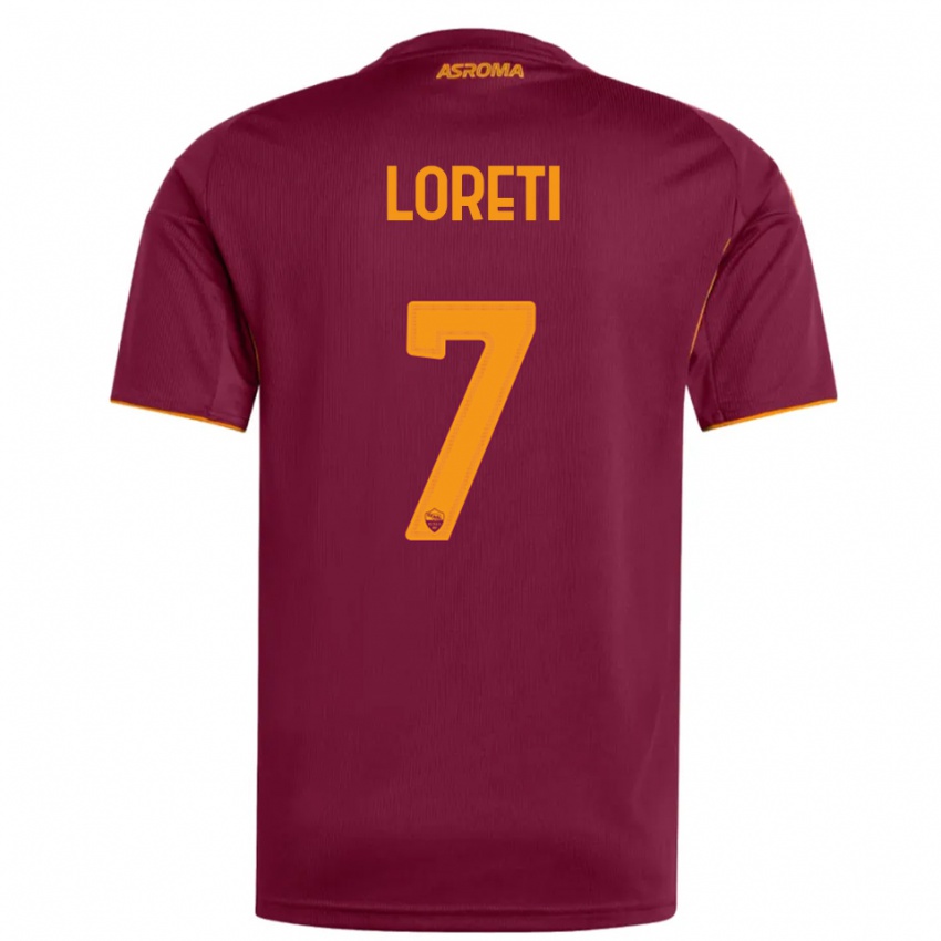 גברים Mirko Loreti #7 בורגונדי כתום ג'רזי ביתית 2025/26 חולצה קצרה