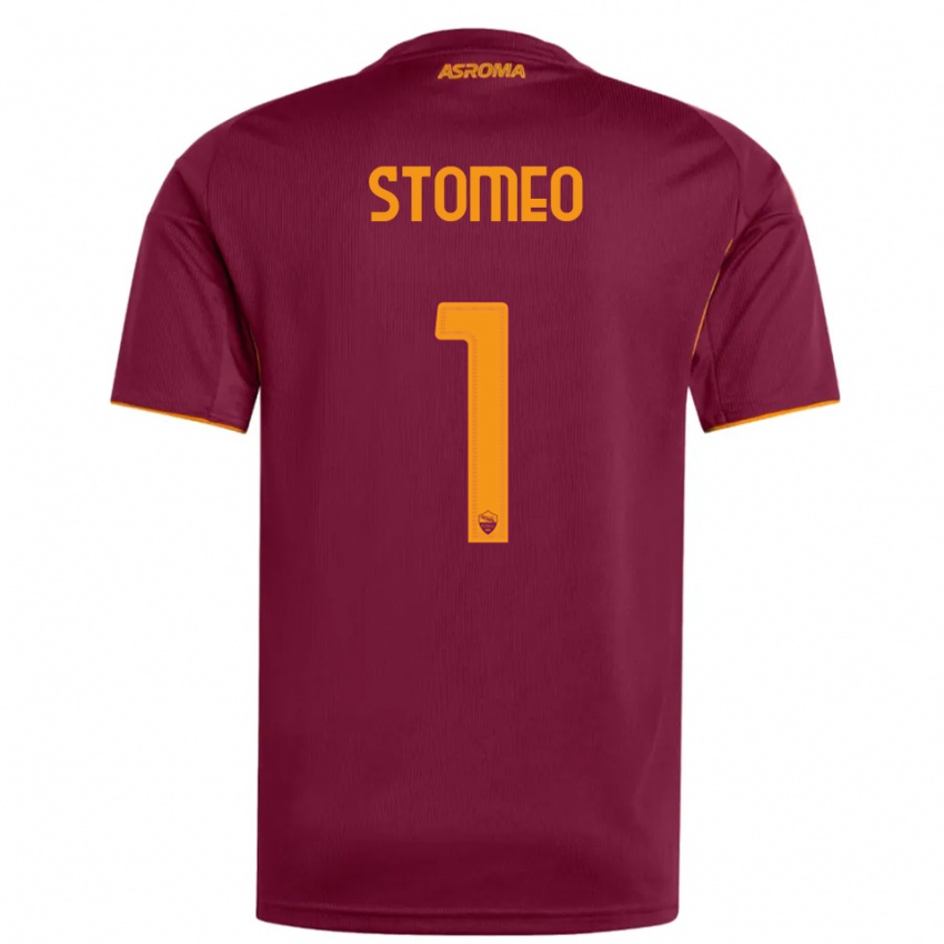גברים Giorgio Stomeo #1 בורגונדי כתום ג'רזי ביתית 2025/26 חולצה קצרה