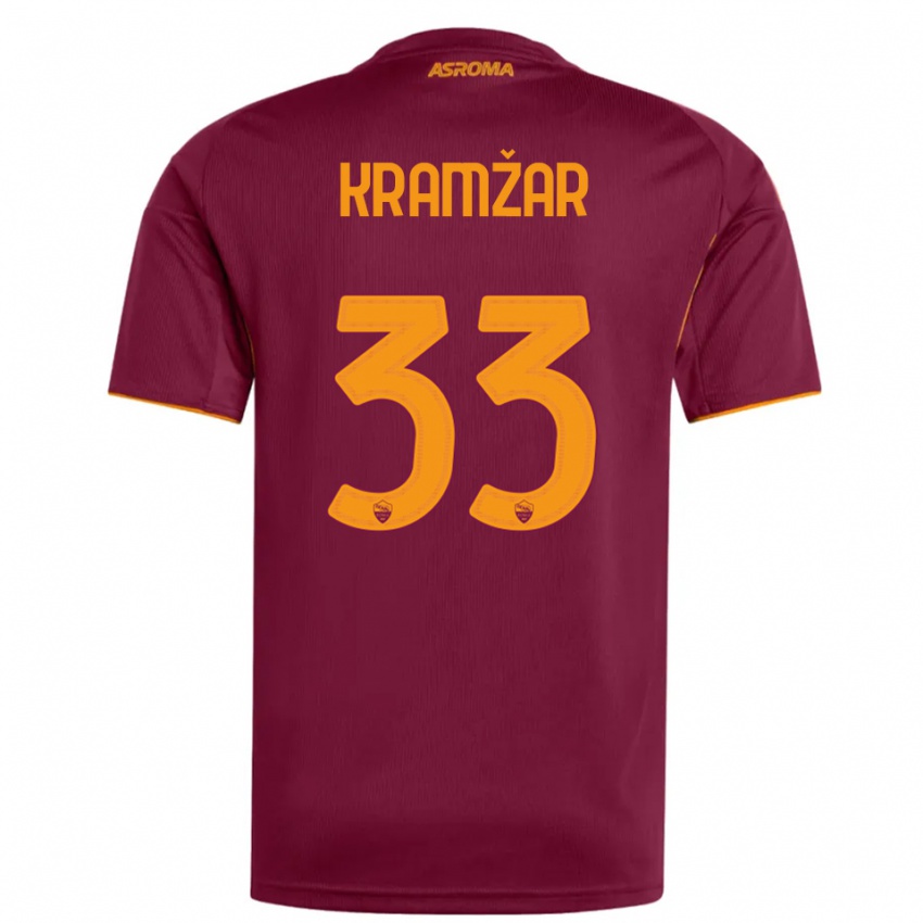 גברים Zara Kramžar #33 בורגונדי כתום ג'רזי ביתית 2025/26 חולצה קצרה