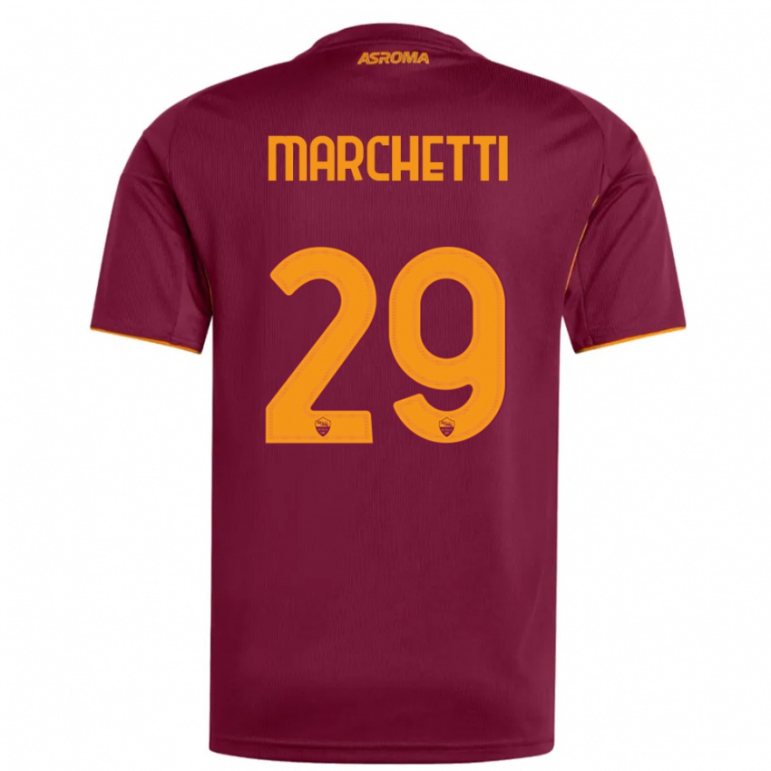 גברים Tommaso Marchetti #29 בורגונדי כתום ג'רזי ביתית 2025/26 חולצה קצרה