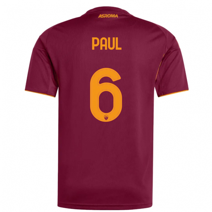 גברים Daniele Paul #6 בורגונדי כתום ג'רזי ביתית 2025/26 חולצה קצרה