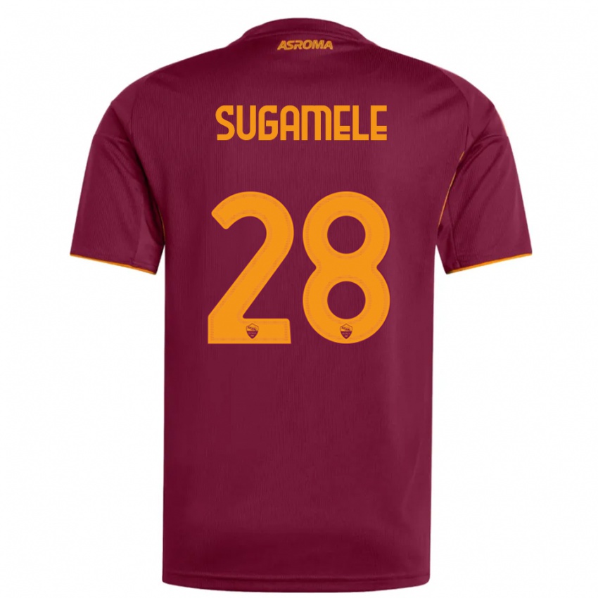 גברים Alessandro Sugamele #28 בורגונדי כתום ג'רזי ביתית 2025/26 חולצה קצרה