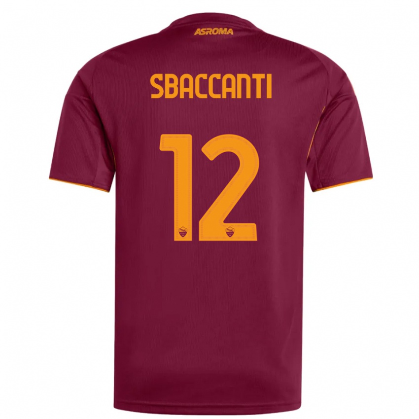 גברים Christian Sbaccanti #12 בורגונדי כתום ג'רזי ביתית 2025/26 חולצה קצרה