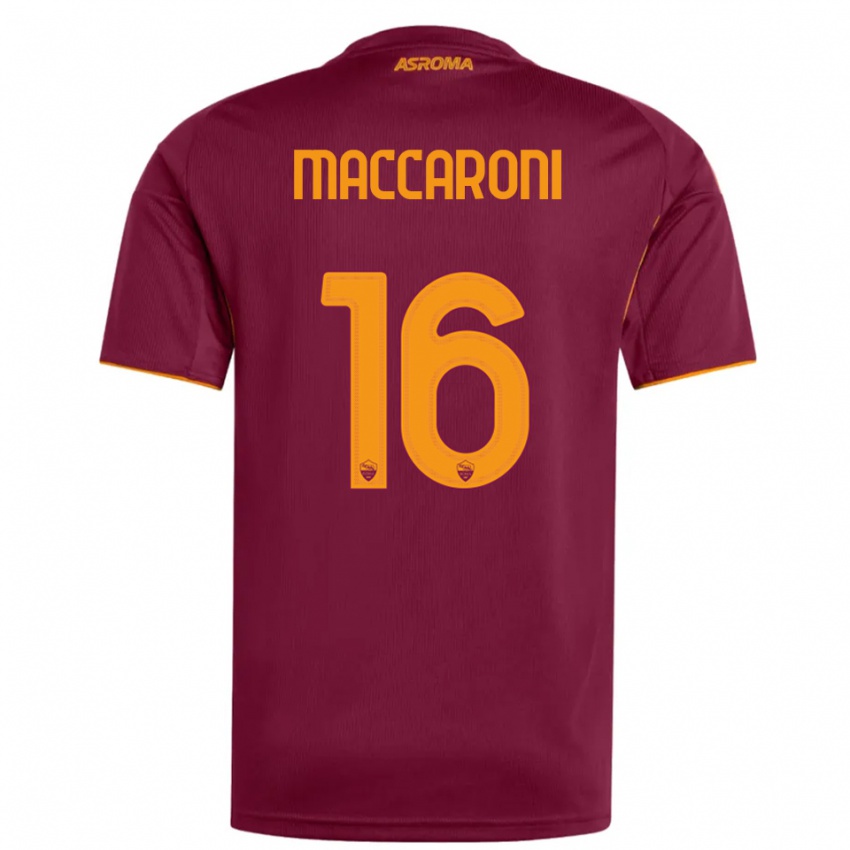 גברים Valerio Maccaroni #16 בורגונדי כתום ג'רזי ביתית 2025/26 חולצה קצרה