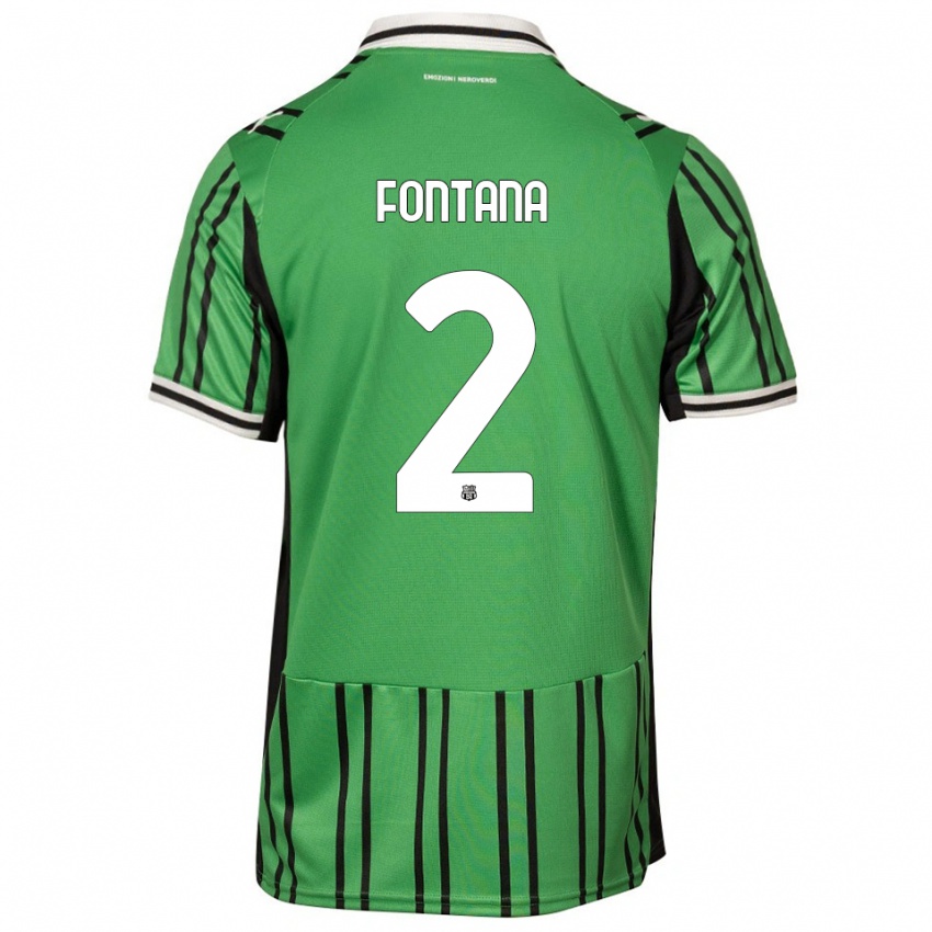 גברים Fabrizio Fontana #2 ירוק שחור ג'רזי ביתית 2025/26 חולצה קצרה