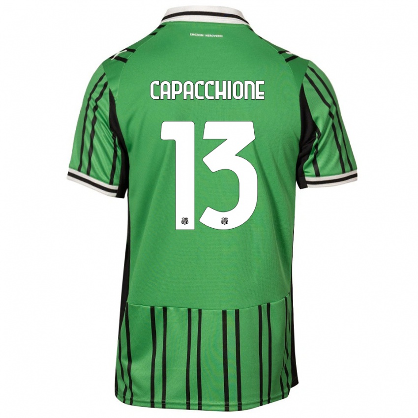 גברים Cristian Capacchione #13 ירוק שחור ג'רזי ביתית 2025/26 חולצה קצרה