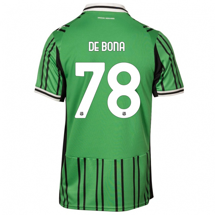 גברים פרנצ'סקה דה בונה #78 ירוק שחור ג'רזי ביתית 2025/26 חולצה קצרה