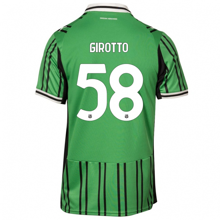 גברים אמה גירוטו #58 ירוק שחור ג'רזי ביתית 2025/26 חולצה קצרה