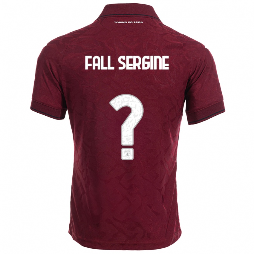 גברים Fallou Fall Sergine #0 בורגונדי לבן ג'רזי ביתית 2025/26 חולצה קצרה