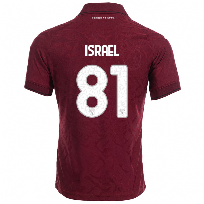 גברים פרנקו ישראל #81 בורגונדי לבן ג'רזי ביתית 2025/26 חולצה קצרה