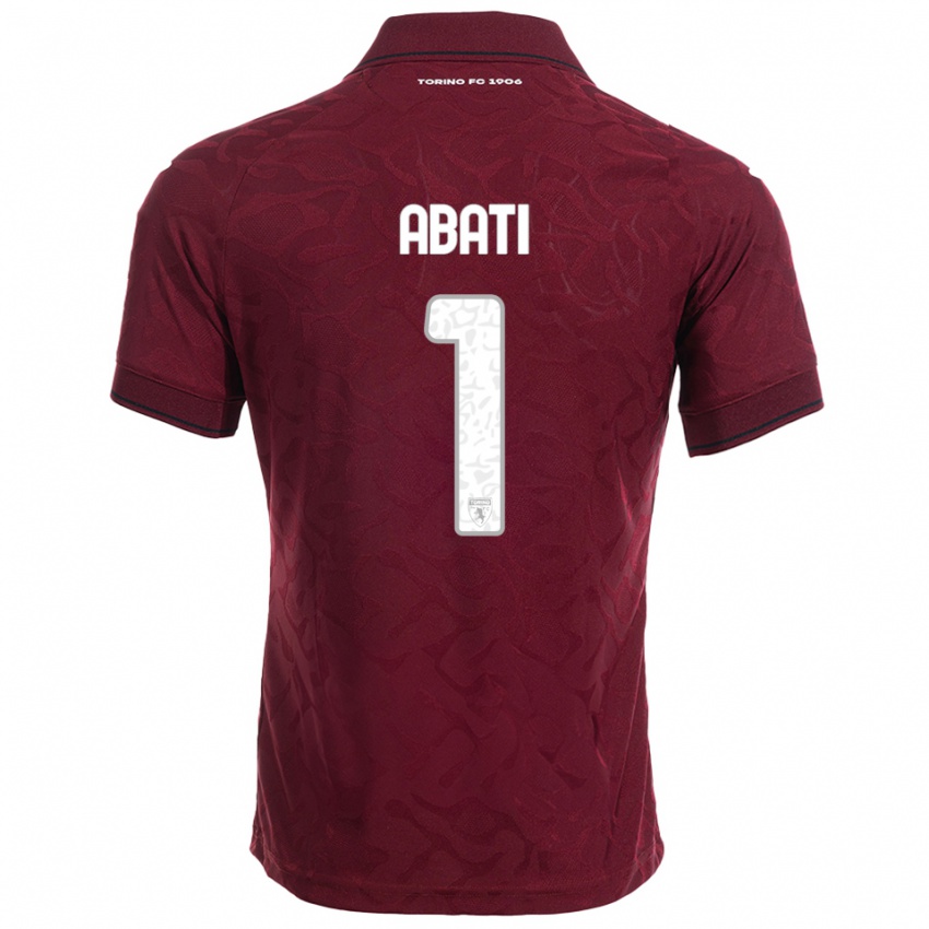 גברים לורנזו אבטי #1 בורגונדי לבן ג'רזי ביתית 2025/26 חולצה קצרה