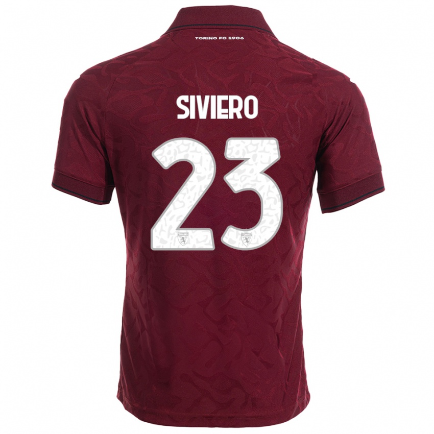 גברים Lapo Siviero #23 בורגונדי לבן ג'רזי ביתית 2025/26 חולצה קצרה