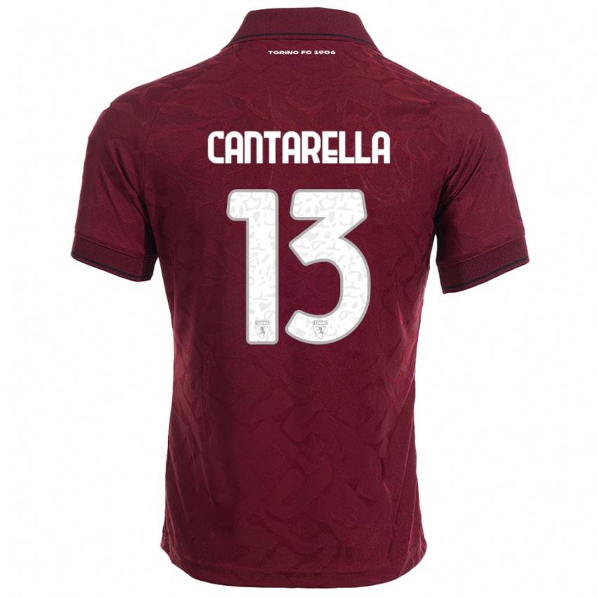 גברים Luca Cantarella #13 בורגונדי לבן ג'רזי ביתית 2025/26 חולצה קצרה