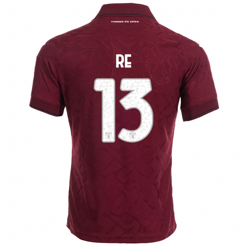 גברים Martino Re #13 בורגונדי לבן ג'רזי ביתית 2025/26 חולצה קצרה