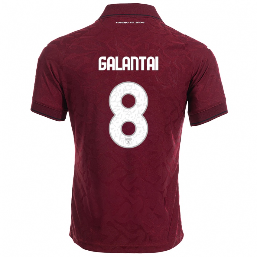 גברים תמאס גלנטאי #8 בורגונדי לבן ג'רזי ביתית 2025/26 חולצה קצרה