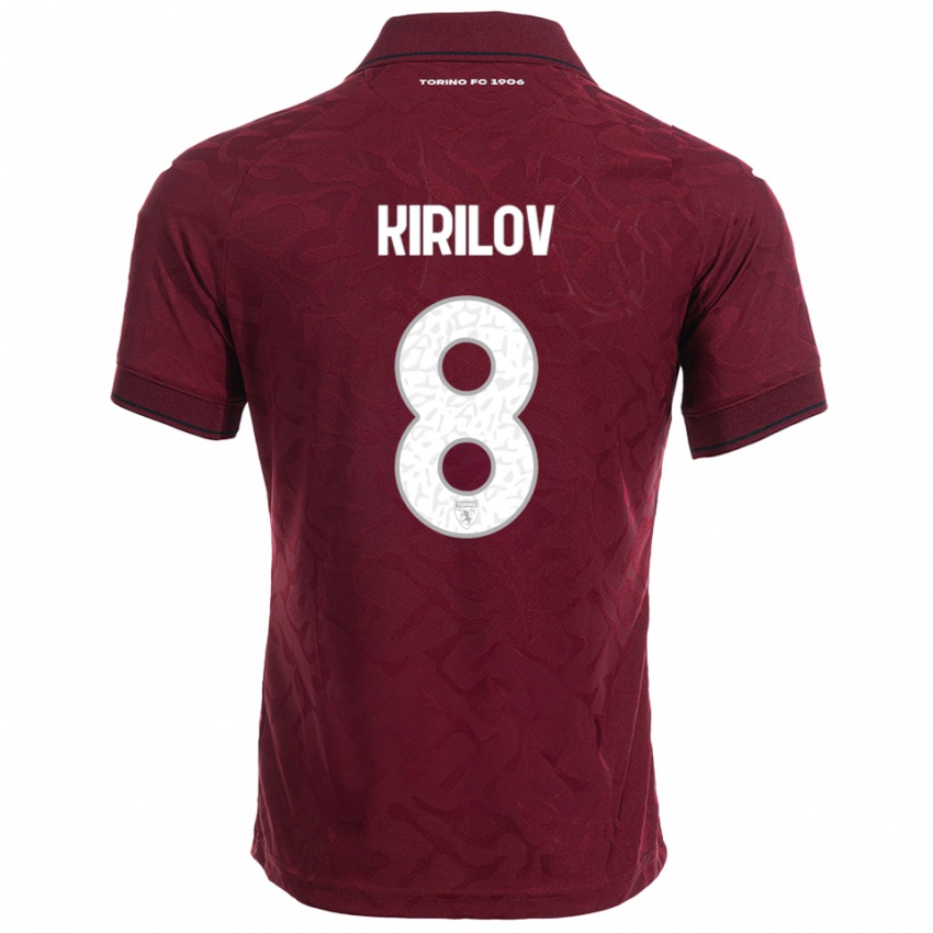 גברים מרטין קירילוב #8 בורגונדי לבן ג'רזי ביתית 2025/26 חולצה קצרה