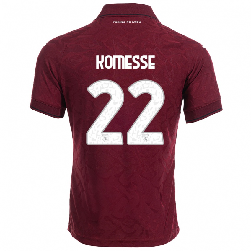 גברים ג'וזיאס סאבון קומסה #22 בורגונדי לבן ג'רזי ביתית 2025/26 חולצה קצרה