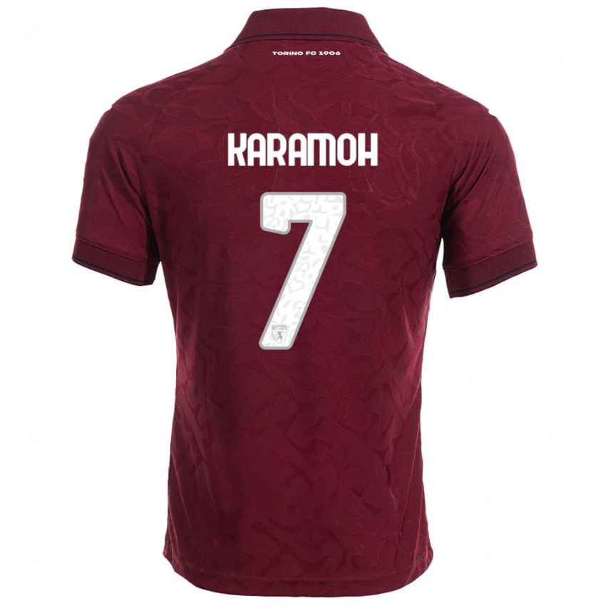 גברים יאן קראמו #7 בורגונדי לבן ג'רזי ביתית 2025/26 חולצה קצרה