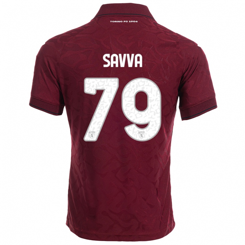 גברים זאנוס סאבה #79 בורגונדי לבן ג'רזי ביתית 2025/26 חולצה קצרה