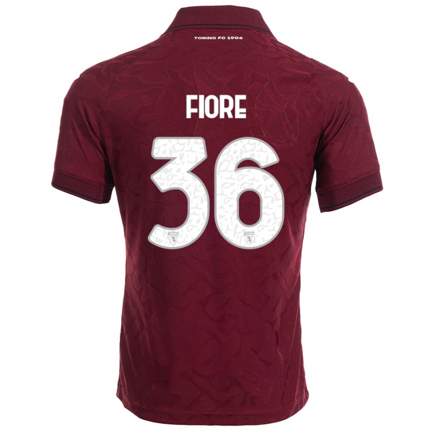 גברים ז'אן פיורה #36 בורגונדי לבן ג'רזי ביתית 2025/26 חולצה קצרה